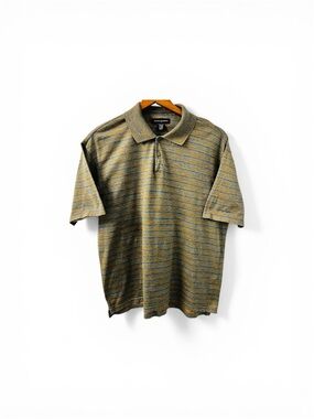 Jhane Barnes Gray Micro Stripe SS Polo L